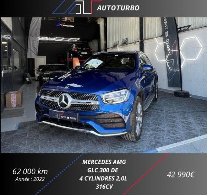 Mercedes GLC Classe 300 DE 194 122CH AMG LINE 4MATIC  Bleu de 2022