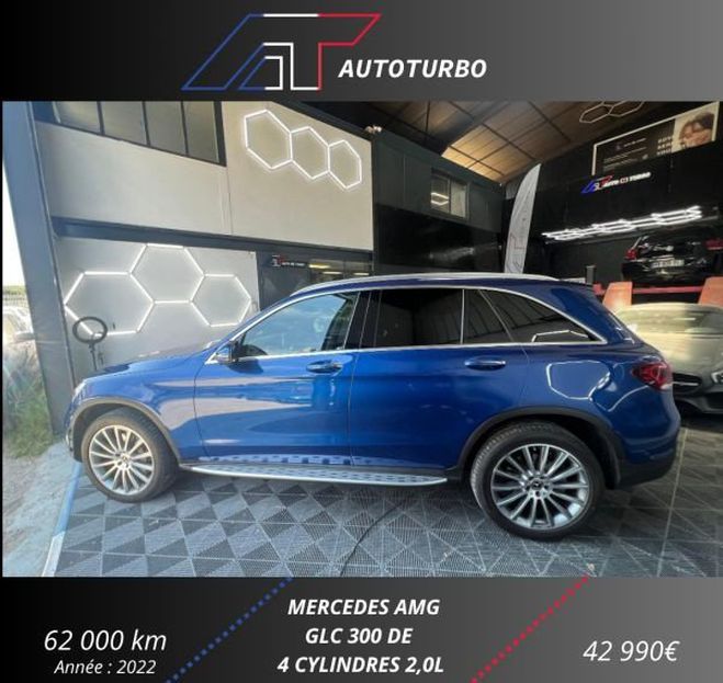 Mercedes GLC Classe 300 DE 194 122CH AMG LINE 4MATIC  Bleu de 2022