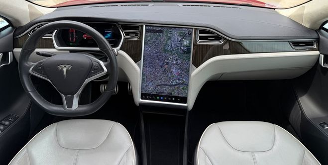 Tesla Model S MODEL-S 85 KWh   TOIT OUVRANT MCU2 SOH 9 Rouge de 2014