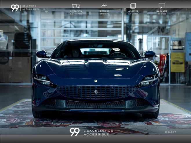 Ferrari Roma 3.9T V8 BVA + KEYLESS Camera ACC PANO LO Bleu Scozia de 2021