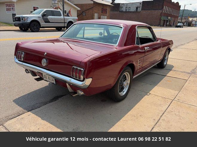 Ford Mustang 1966 coupe 289 ci 225 hp code a 4 vitess Rouge de 1966