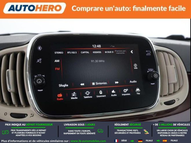 Fiat 500 1.2 69 ch BVA Rouge M�tallique de 2017