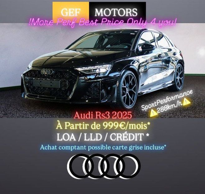 Audi RS3 2025 400 LOA 999e Noir de 2025