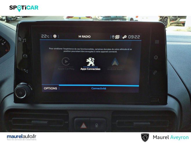 Peugeot Partner PARTNER FOURGON STANDARD 650 KG BLUEHDI  White de 2022