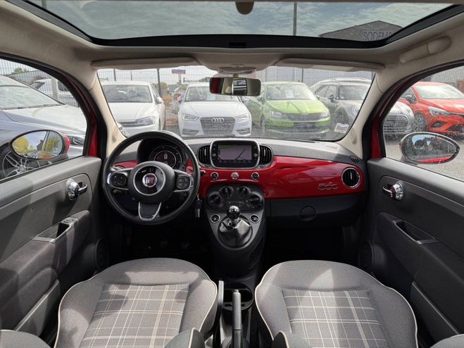 Fiat 500 1.2 69 LOUNGE GPS TOIT PANO TEL CLIM REG ROUGE de 2017