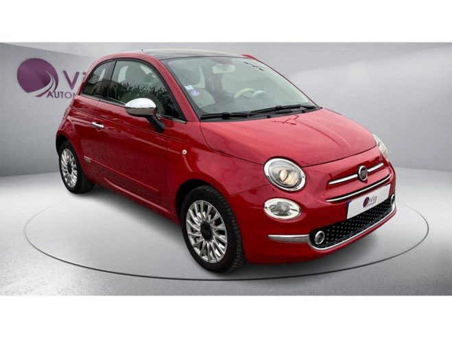 Fiat 500 1.2i 69 Lounge - TOIT PANO / REGULATEUR  ROUGE FONCE de 2017