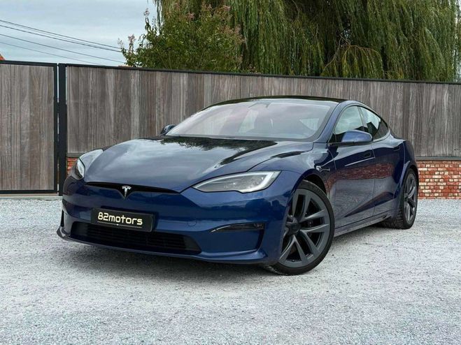 Tesla Model S long range-100kWh-yoke-self driving-21-p Bleu M�tallis� de 