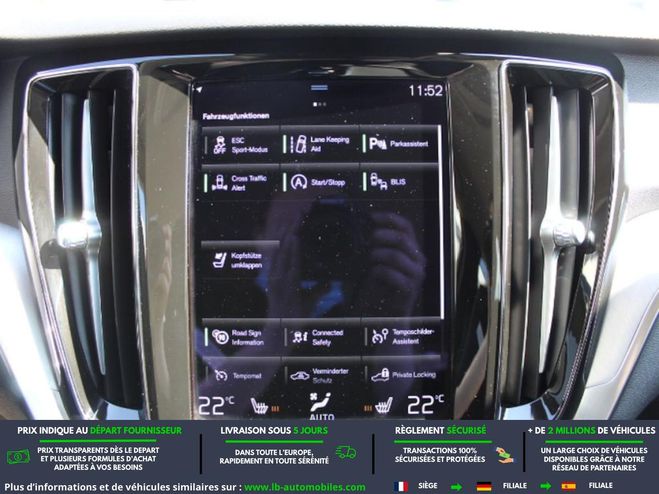 Volvo V60 B4 197 ch BVA Noir Peinture m�tallis�e de 2021