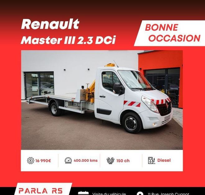 Renault Master III Propulsion 2.3 DCi 150ch Porte voitu Blanc de 2013