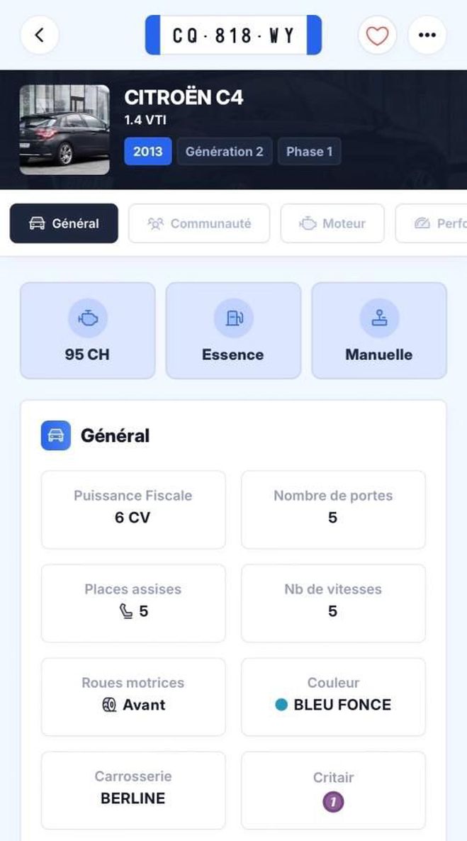 Citroen C4 II (2) 1.4 VTI 95 LIVE FIABLE Bleu de 2013