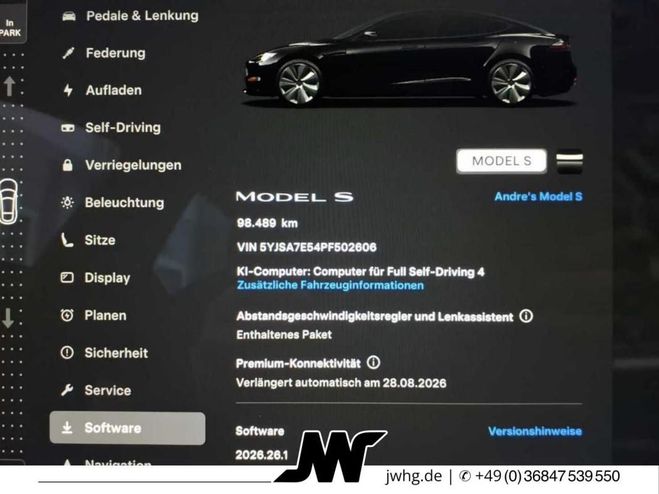 Tesla Model S AWD 100 kWh Autopilot - 4/360� Panoramiq noir de 2023