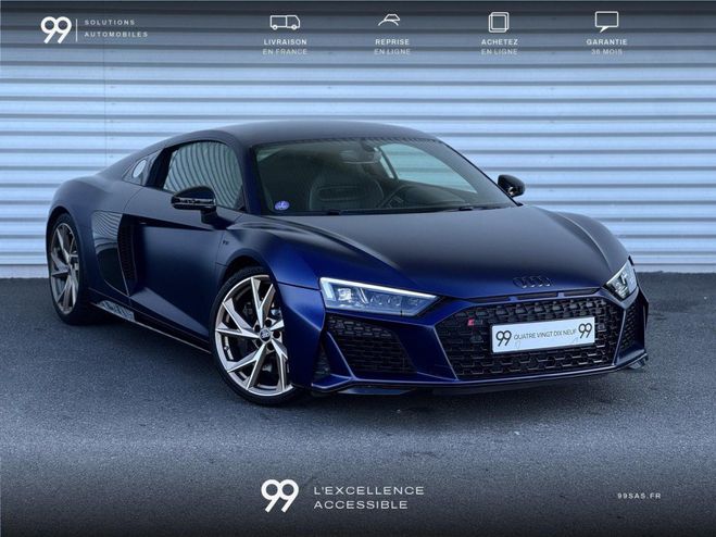 Audi R8 V10 540CH B&0 SIEGE SPORT ET CHAUFFANT C BLEU FONCE de 2023