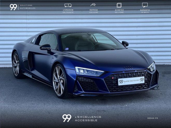 Audi R8 V10 540CH B&0 SIEGE SPORT ET CHAUFFANT C BLEU FONCE de 2023